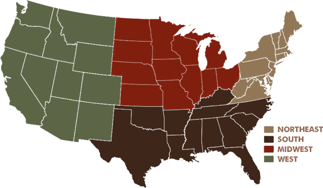 Great Outdoor Pursuits regions map